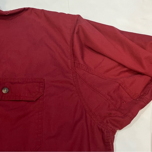 Lakin Mckey Long Sleeved Maroon Red Button Up Shirt Men Size 3XLT - Picture 15 of 16